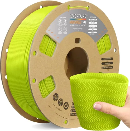 Vista 41 de OVERTURE - Filamento de TPU de 1/16 pulgadas, rollo flexible de poliuretano termoplástico, impresora 3D suave, 95A, carrete de 2.2 libras, precisión