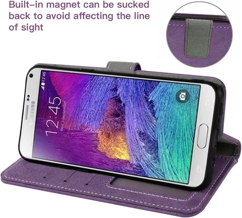 Vista 3 de Asuwish Funda compatible con Samsung Galaxy Note 4 y protector de pantalla de vidrio templado, soporte para tarjetas de crédito, accesorios