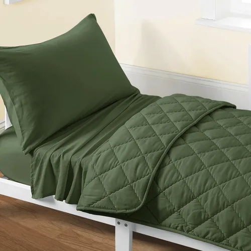 Vista 24 de FLXXIE Juego de ropa de cama de microfibra de 4 piezas, color aguamarina Aqua