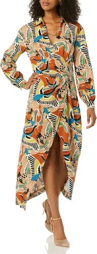 Vista 4 de TEREA Vestido largo cruzado drapeado Raina para mujer