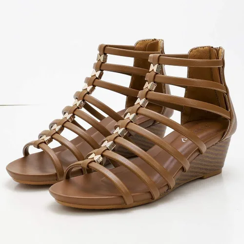 Vista 7 de SO SIMPOK Sandalias de cuña cómodas para mujer, estilo retro, para verano, playa, suaves