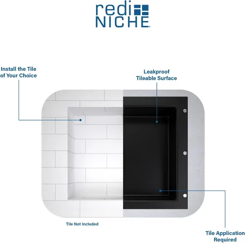Vista 5 de Tile Redi USA Redi Niche - Nicho para ducha