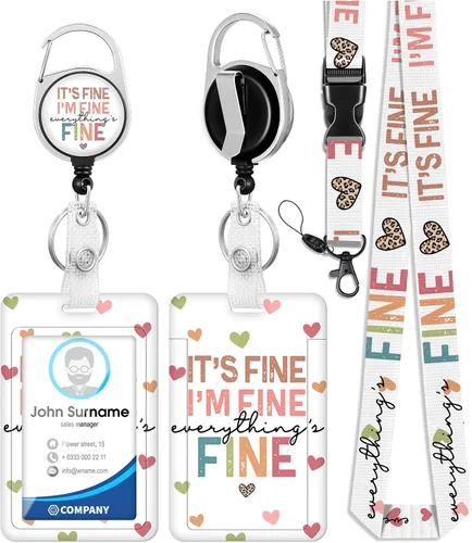 Vista 9 de Plifal Soporte para tarjetas de identificación con cordón y clip retráctil para cinturón, divertido llavero para amantes del café, extensor