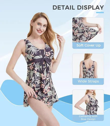Vista 4 de Wantdo - Traje de baño para mujer con diseño floral