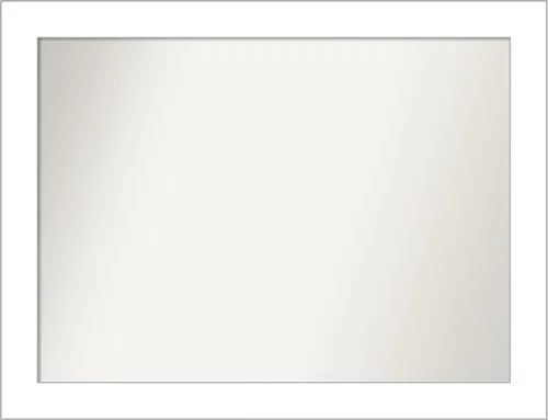 Vista 370 de Amanti Art Espejo de baño blanco para sobre el fregadero, 24 x 26 pulgadas, espejo rectangular blanco y blanco, marco de madera contemporáneo