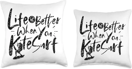 Vista 3 de Life Is Better When You Kitesurf Kitesurfer Kitesurfing Throw Pillow