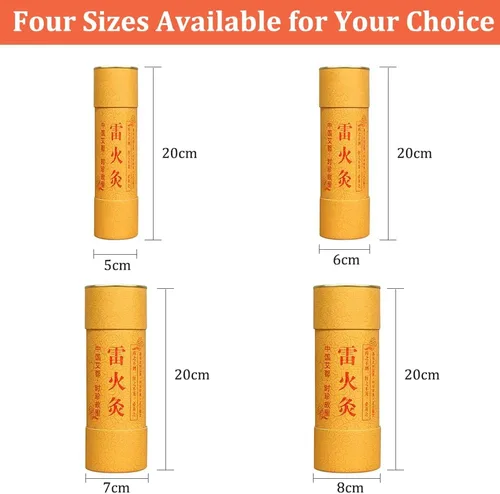 Vista 2 de Akway Moxa Sticks - Artemisa de 3 años para terapia de moxibustión, 2.0 in de diámetro, diseño de mano para un fácil uso en casa (artemisa 100% pura)