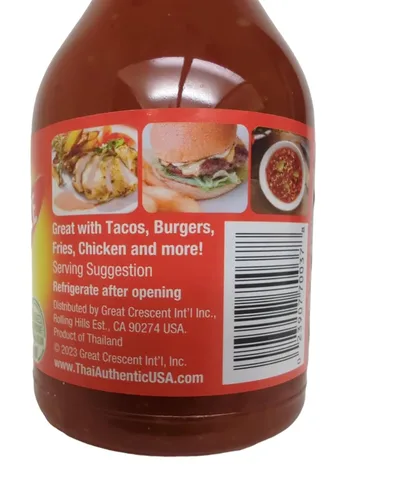 Vista 3 de Thai Authentic Salsa de chile rojo dulce, 7.6 onzas, una botella de 7.6 onzas de salsa de chile dulce, perfecta para mariscos, alas, verduras y más