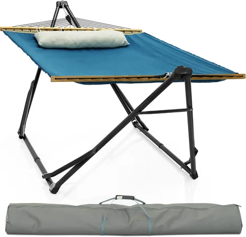 Vista 20 de Soporte de hamaca Tranquillo Uniki con garantía de 3 años, hamaca plegable instantánea de 30s con soporte, hamaca de camping con capacidad de 550 1.