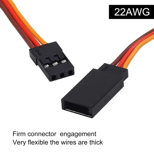 Vista 4 de ACEIRMC Cable de extensión servo de 3 pines hembra a macho conector de cable JR para control remoto RC Car Airplanes (39.4 in)