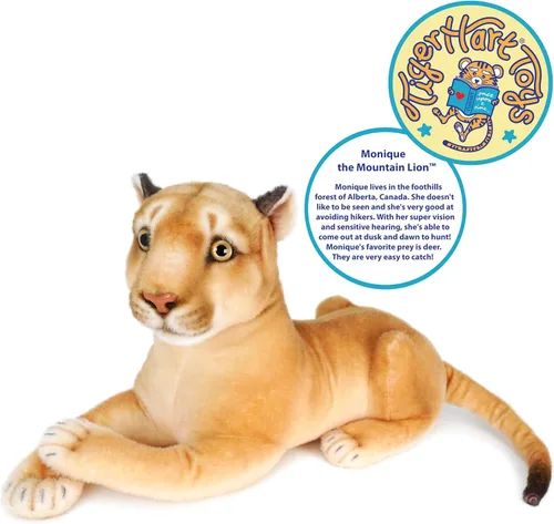 Vista 4 de TigerHart Monique The Mountain Lion - Peluche de 18 pulgadas (medida de cola no incluida)