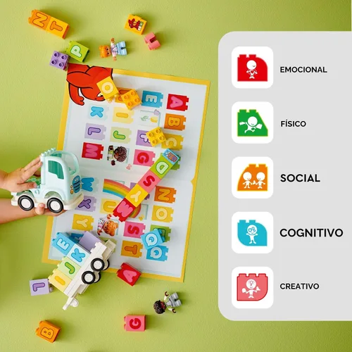 Vista 3 de LEGO DUPLO - Juguete de camión del alfabeto de la ciudad, juguetes educativos y de aprendizaje para niños y niñas en edad preescolar, a partir de 2