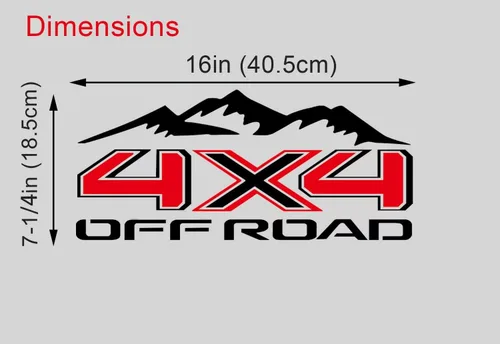 Vista 2 de 2 calcomanías 4x4 Off Road con montaña para mesita de noche de camión