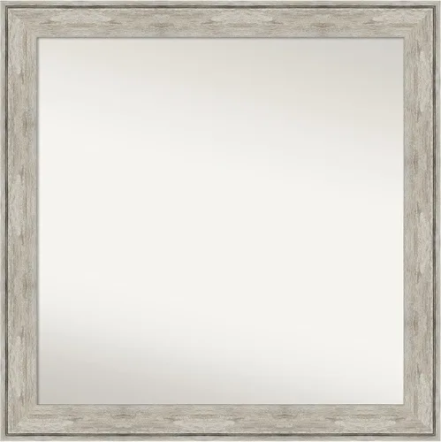 Vista 71 de Amanti Art Espejo de baño plateado para sobre el fregadero, 28 x 37 pulgadas, elegante espejo rectangular de peltre cepillado, marco de madera