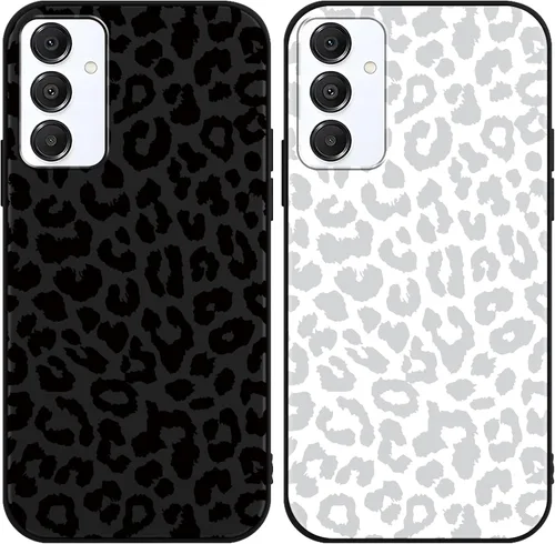 Vista 60 de Pack de 2 fundas con estampado de guepardo para Samsung Galaxy A03s 4G de 6.5", fundas de diseño de patrón de leopardo de lujo, de silicona suave
