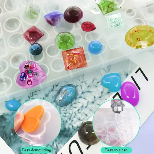 Vista 8 de DaKuan Moldes de fundición de joyería para joyas grandes y 20 moldes de resina colgante de silicona con agujero para colgar (5 estilos)