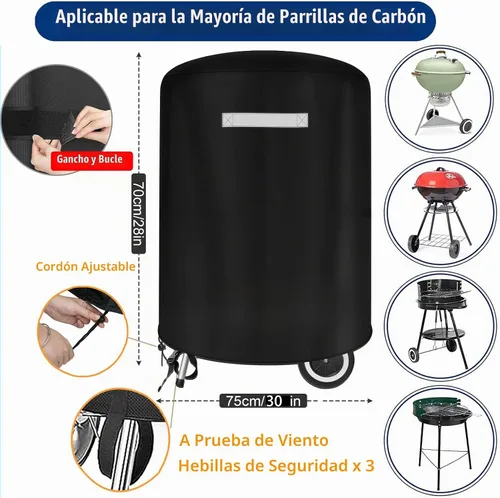 Vista 2 de Cubierta de parrilla de carbón de 22 pulgadas, cubierta impermeable para parrillas Weber Char-Broil de 22 pulgadas, cubierta de parrilla