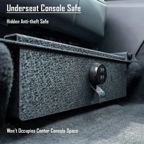 Vista 2 de WASAI Bóveda de seguridad para debajo del asiento: caja fuerte para cajones debajo del asiento inferior compatible con TESLA modelo Y 2021-2023