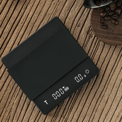 Vista 7 de MHW-3BOMBER Báscula de café espresso con temporizador, pequeña báscula de café con detección de sólidos y líquidos, escala digital de grano de café