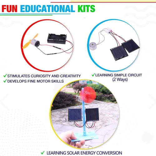 Vista 3 de 4 en 1 Kits STEM de Energía Solar y Motor Eléctrico, Proyectos de Experimentos Científicos para Niños Principiantes, Kit de Juguete Solar Impulsado
