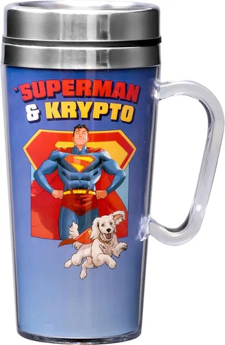Vista 15 de Spoontiques - Taza de viaje aislada - Taza de café con logotipo de Batman - Regalo para amantes del café - Taza de café divertida - 14 oz - Negro