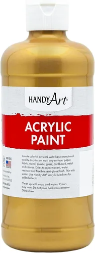 Vista 88 de Handy Art Pintura acrílica, juego de 12 colores, botellas de 16 onzas, acrílico líquido para estudiantes semibrillante, consistencia de flujo