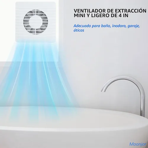 Vista 7 de Extractor de 4 pulgadas, ventilador extractor de ventilación de Panel de rejillas de 4 pulgadas con malla