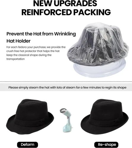 Vista 5 de Simplicity Sombrero unisex estilo clásico de Manhattan Fedora unisex