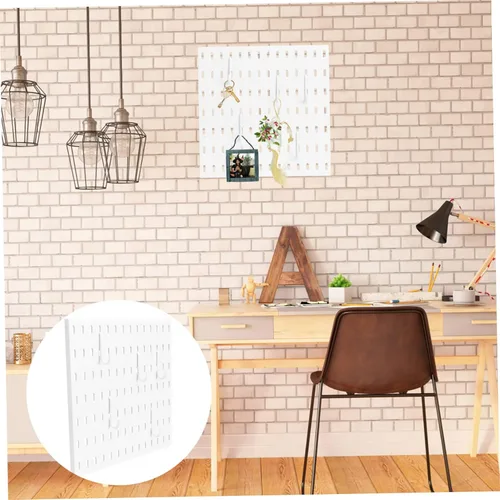 Vista 7 de OSALADI 1 juego de estante de plástico para agujeros de pared, organizador de almacenamiento para cocina y baño, incluye ganchos, fuerte capacidad