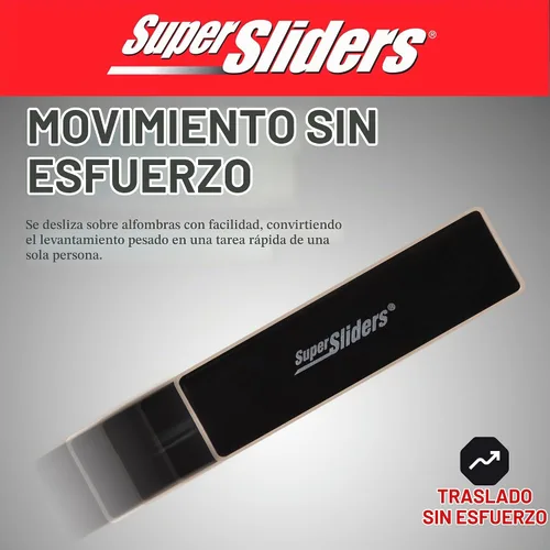 Vista 5 de Super Sliders Deslizadores rectangulares reutilizables de muebles de 2-1/2 x 9 pulgadas XL para alfombras, almohadillas protectoras antideslizantes