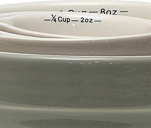 Vista 3 de Creative Co-Op Vasos medidores en forma de cuenco de masa en grises (juego de 4 tamaños)
