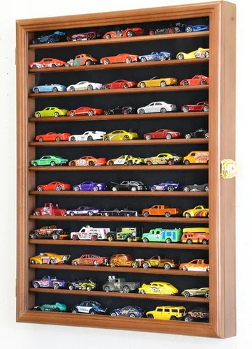 Vista 5 de Hot Wheels Matchbox 1/64 Escala Diecast Caja de Exhibición Gabinete Estante de Pared con Protección UV