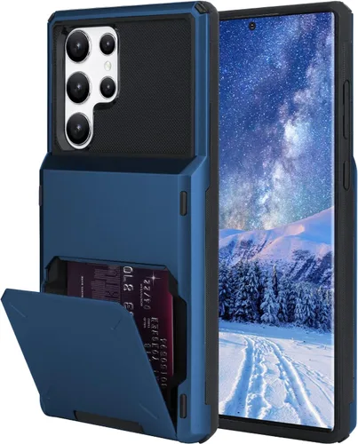 Vista 104 de Funda tipo cartera para Samsung Galaxy S22 con ranura para 2 tarjetas de crédito Funda a prueba de golpes Hybrid Heavy Duty Protection Armor Funda