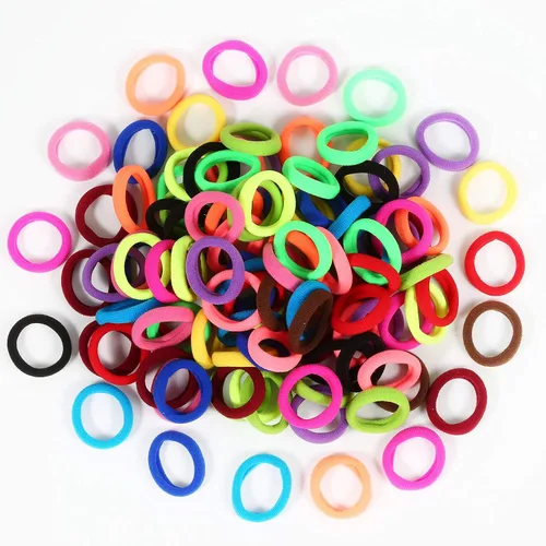Vista 5 de QRTVI 120 Piezas Ligas para el Cabello de Bebé, Ligas de Cabello de Algodón para Niñas Pequeñas y Niños, Bandas para el Cabello Pequeñas Multicolor