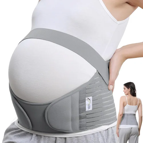 Vista 10 de NeoTech Care Cinturón de maternidad para embarazo, soporte para espalda, abdomen, cintura, pelvis (talla L, color marfil)