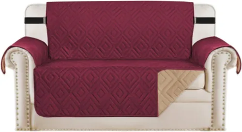 Vista 44 de H.VERSAILTEX Funda reversible para silla, protector de muebles antideslizante, resistente al agua, con correas elásticas de 2 pulgadas