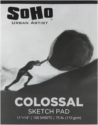 Vista 9 de SoHo Urban Artist Colossal - Bloc de bocetos de 9 x 12 pulgadas, encuadernado con cinta, para artistas, medios secos, grafito, estudiantes y más.
