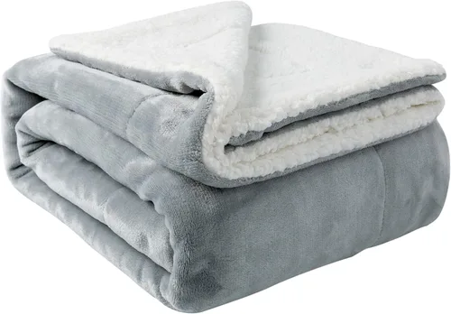 Vista 60 de NANPIPER - Manta de forro polar Sherpa, suave y esponjosa, mantas individuales para sofá, color negro, de 60x80 pulgadas