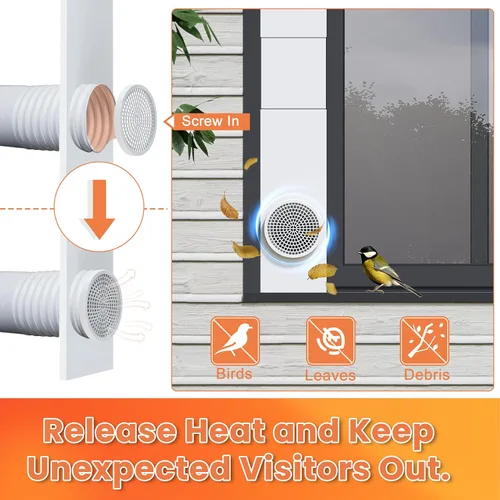 Vista 6 de GCGOODS Kit de sellado de ventana de aire acondicionado portátil con paneles de espuma aislados, kit de Ven de ventana de CA ajustable con protector