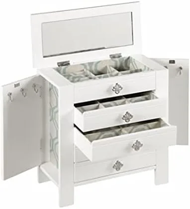 Vista 4 de Hives and Honey Emma Jewelry - Cofre de almacenamiento, color blanco