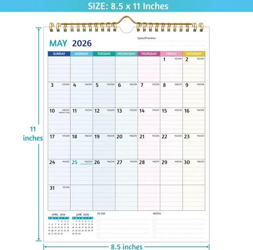Vista 8 de Calendario de pared 2026-2027: úsalo ahora hasta junio de 2027, calendario de pared 2026-2027, 21 calendarios mensuales, 8.5 x 11 pulgadas