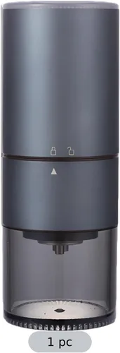 Vista 4 de Molinillo de café eléctrico portátil, molino de rebabas de acero inoxidable recargable por USB, función de parada automática, para expreso, hogar