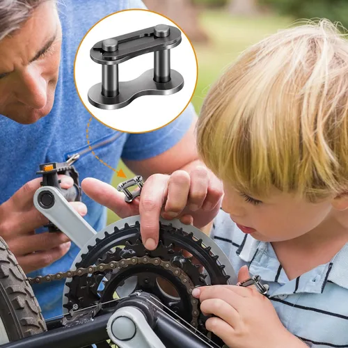 Vista 5 de PAGOW 16PCS #41 - Enlaces de conexión de cadena de rodillos, conector maestro Heavy Duty Manganese Steel Chain Master Link for Bycicles, Mini