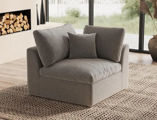 Vista 10 de ohllob Sofás seccionales Cloud de 110 pulgadas para sala de estar, sofá deshuesado en forma de L con otomana, sofá modular de 3 plazas, color negro