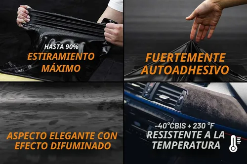 Vista 4 de indivitara® Diseño Envolvente de Gamuza de Microfibra Autoadhesiva – Tela Elástica para Interior de Automóvil Imitación de Cuero Suave al Tacto