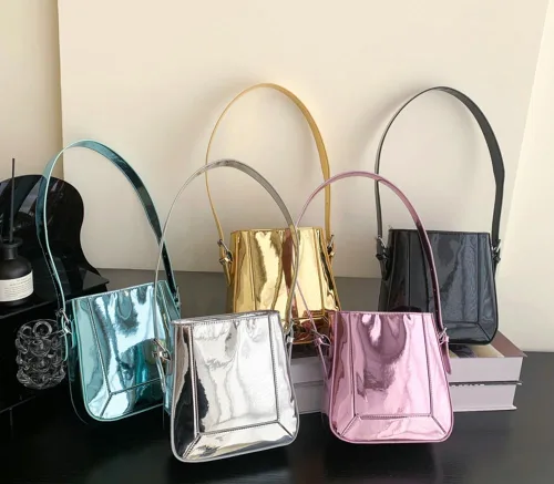 Vista 8 de Evening Bag Women Hobo Bag Clutch Y2k Sparkly Silver Purse Tote Handbag Shoulder Bucket Bag Cute Party Crossbody Bags 2023