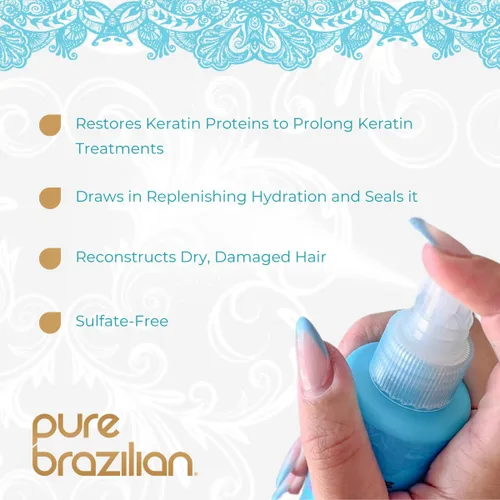 Vista 2 de PURE BRAZILIAN Acondicionador sin enjuague, tratamiento nutritivo sin enjuague enriquecido con queratina para fortalecer y fortalecer tu cabello