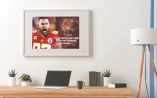 Vista 4 de Póster de Travis Kelce con cita motivacional, carteles inspiradores de fútbol para decoración deportiva, coaching, arte de pared, mentalidad