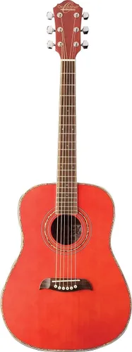 Vista 3 de Oscar Schmidt Guitarra acústica OGHS de 6 cuerdas de tamaño 1/2, rosa, (OGHSP-A)
