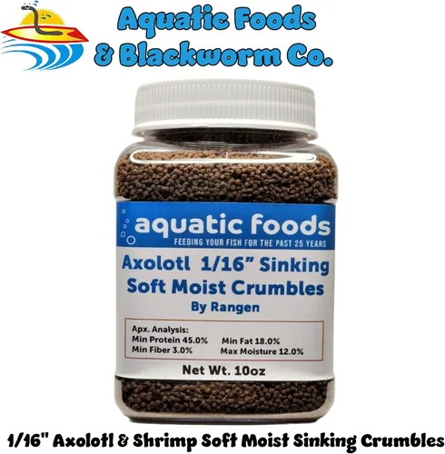 Vista 2 de Axolotl Food 1/16" suave húmedo hundiendo salmón desmoronado para bebé axolotl también camarones, caracoles, cangrejos, cangrejos de río, peces